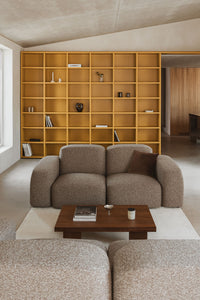 Modulinė sofa BASTIENA, rudos mokos boucle, 210 cm