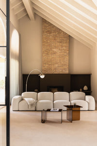 Modulinė sofa BASTIENA, storas baltas šenilas, 4 dalys