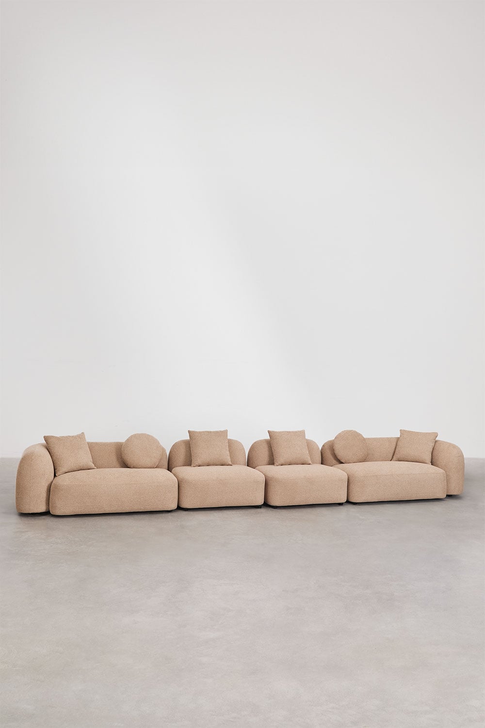 Modulinė sofa KOKONA latte spalvos, šenilo audinys
