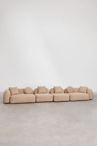 Modulinė sofa KOKONA latte spalvos, šenilo audinys