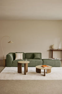Modulinė kampinė sofa KARDENA baltame fone šenilo