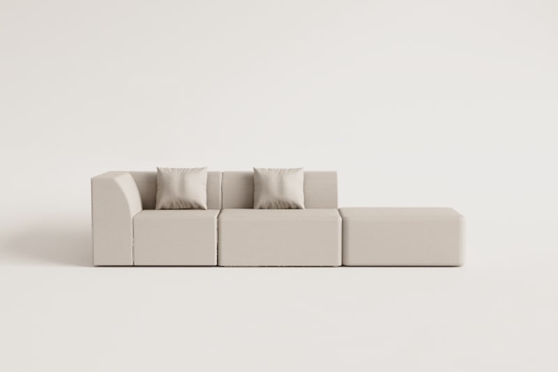 Modulinė kampinė sofa KARDENA spalvos niuansas iš arti