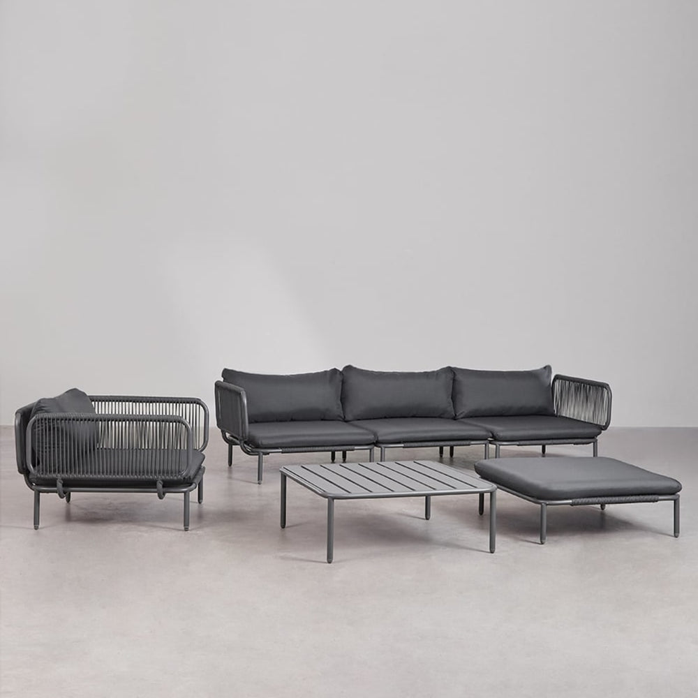 Outdoor sofa GRAPHITE, five-seater, graphite grey