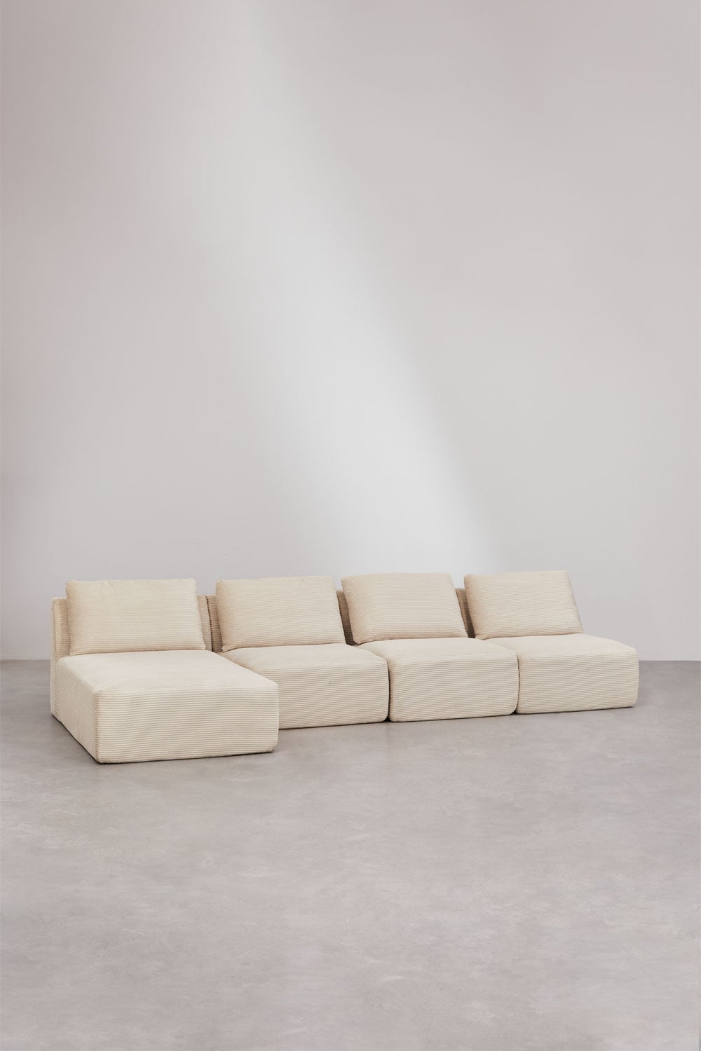 Kampinė sofa TEMPLENA smėlio linas spalvos