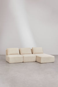 Modulinė sofa TEMPLENA su dešiniuoju gultu – artimas planas