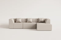 Modulinė sofa KARDENA su dešiniuoju gultu – įžambus rakursas