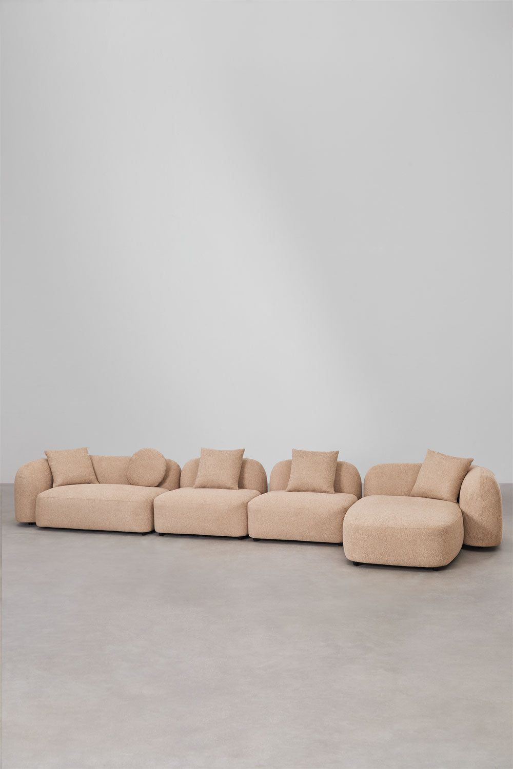 Sofa KOKONA su gultu, latte, 480 cm, dešinė