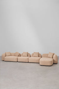 Sofa KOKONA baltame fone šenilo audinys