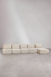 Kampinė sofa TEMPLENA visu dydžiu, smėlio linas velvetas