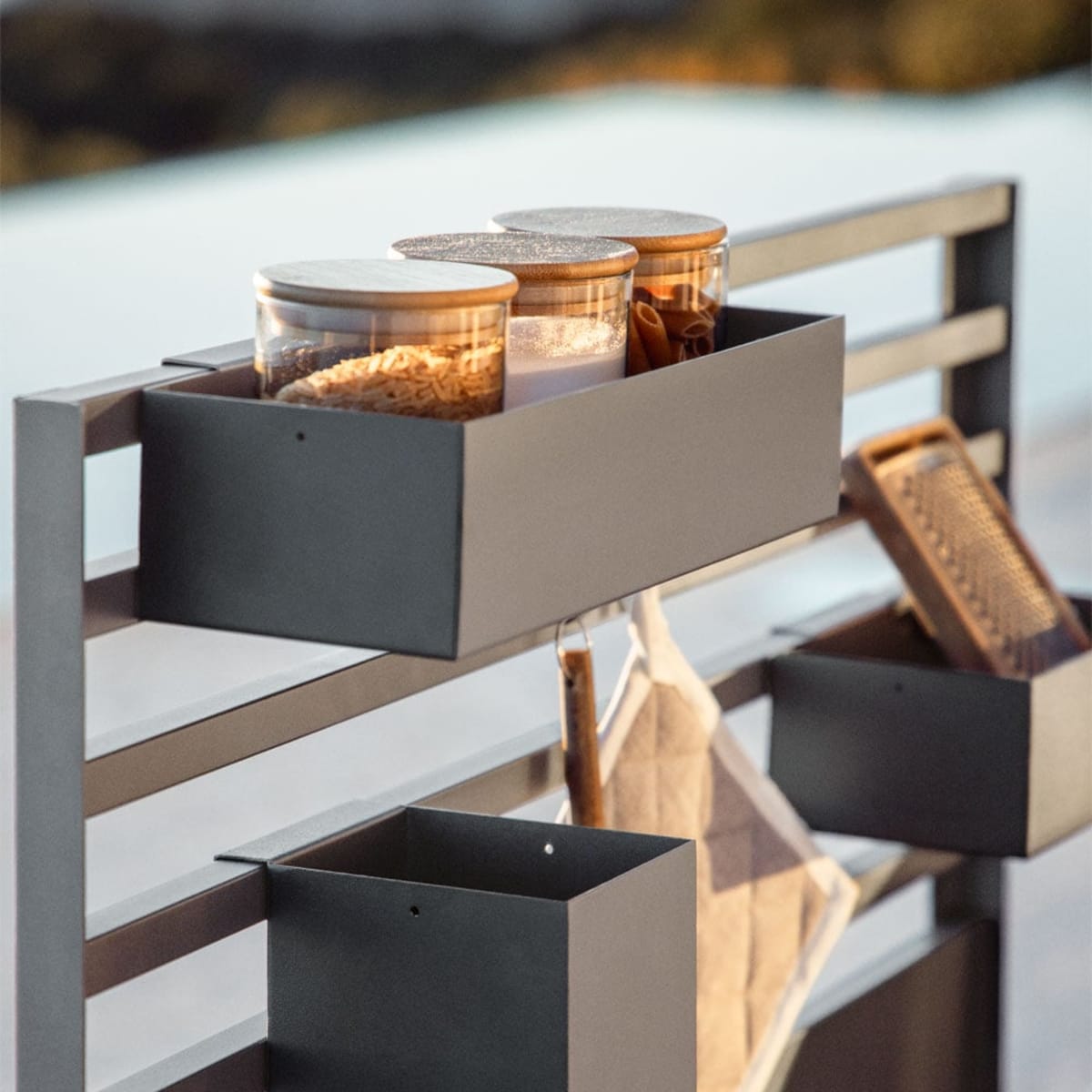 Storage basket CULINARA, graphite grey (2 pcs.)