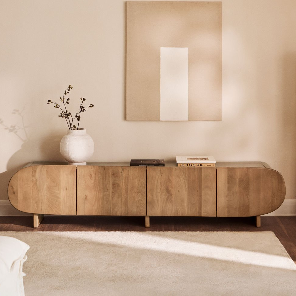 TV spintelė CENEINO 220x40 cm, mango mediena