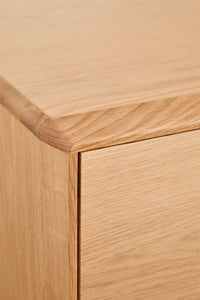 Minimalistinė TV spintelė FENUORA iš medžio lukšto švariam interjerui