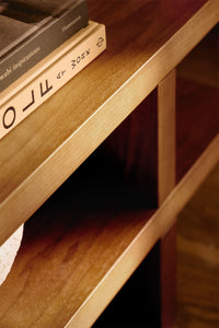 Natūralaus MDF TV spintelė RIVAARA 150x35 cm po televizoriumi