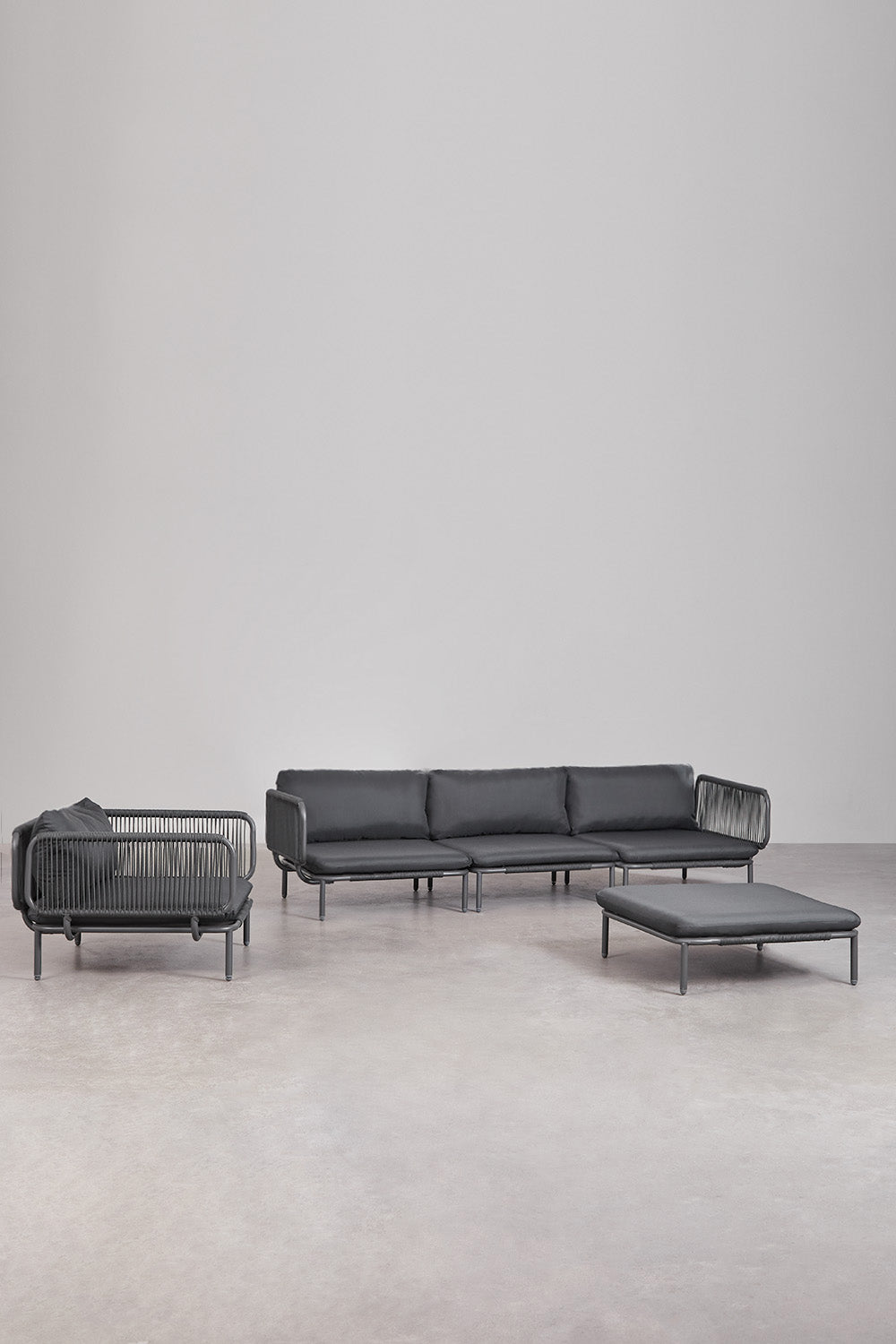 Outdoor sofa GRAPHITE, three-piece set