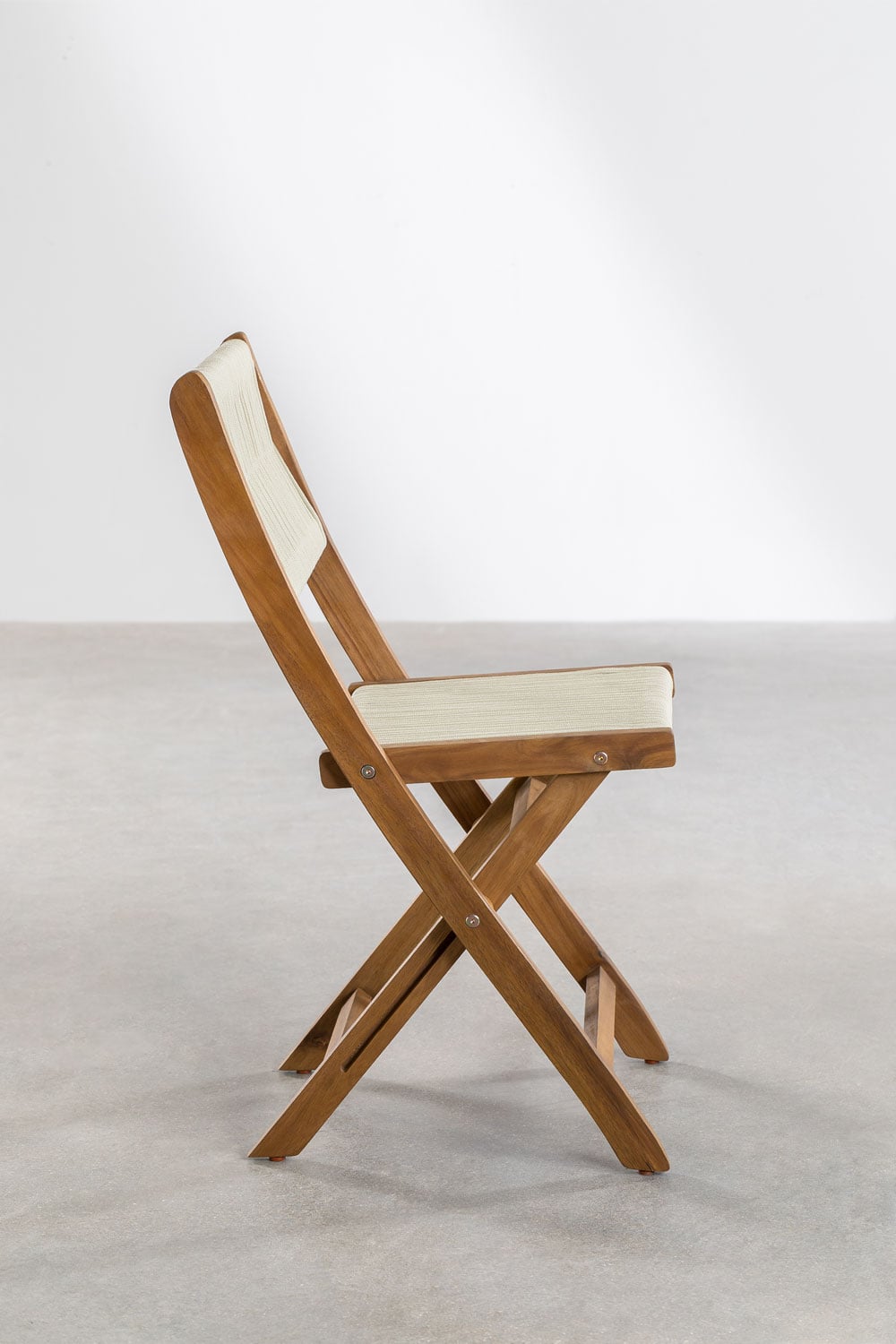 Lauko baldų komplektas ACACIA CLASSIC, apvalus staliukas ir 2 kėdės, kreminė