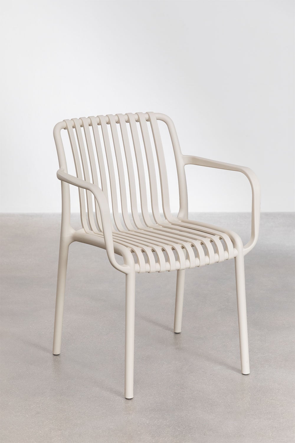 Outdoor chair WENDELL, with armrests, cream