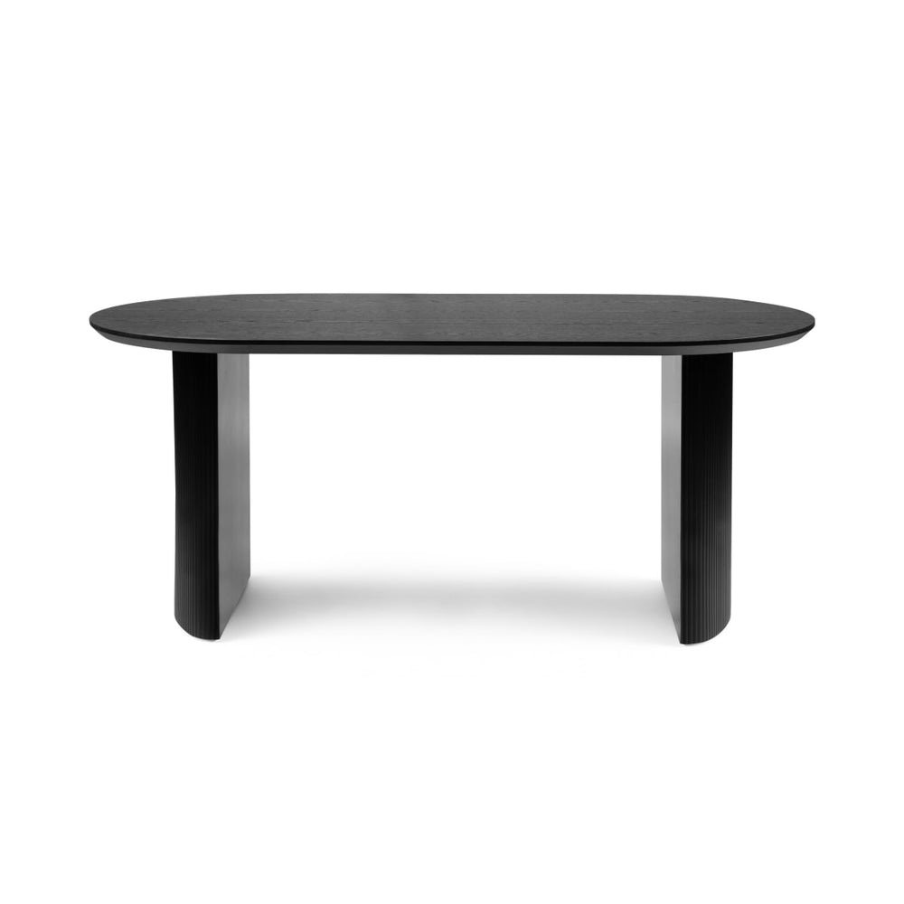 Dining table MATINE, black, knotty, 180 cm