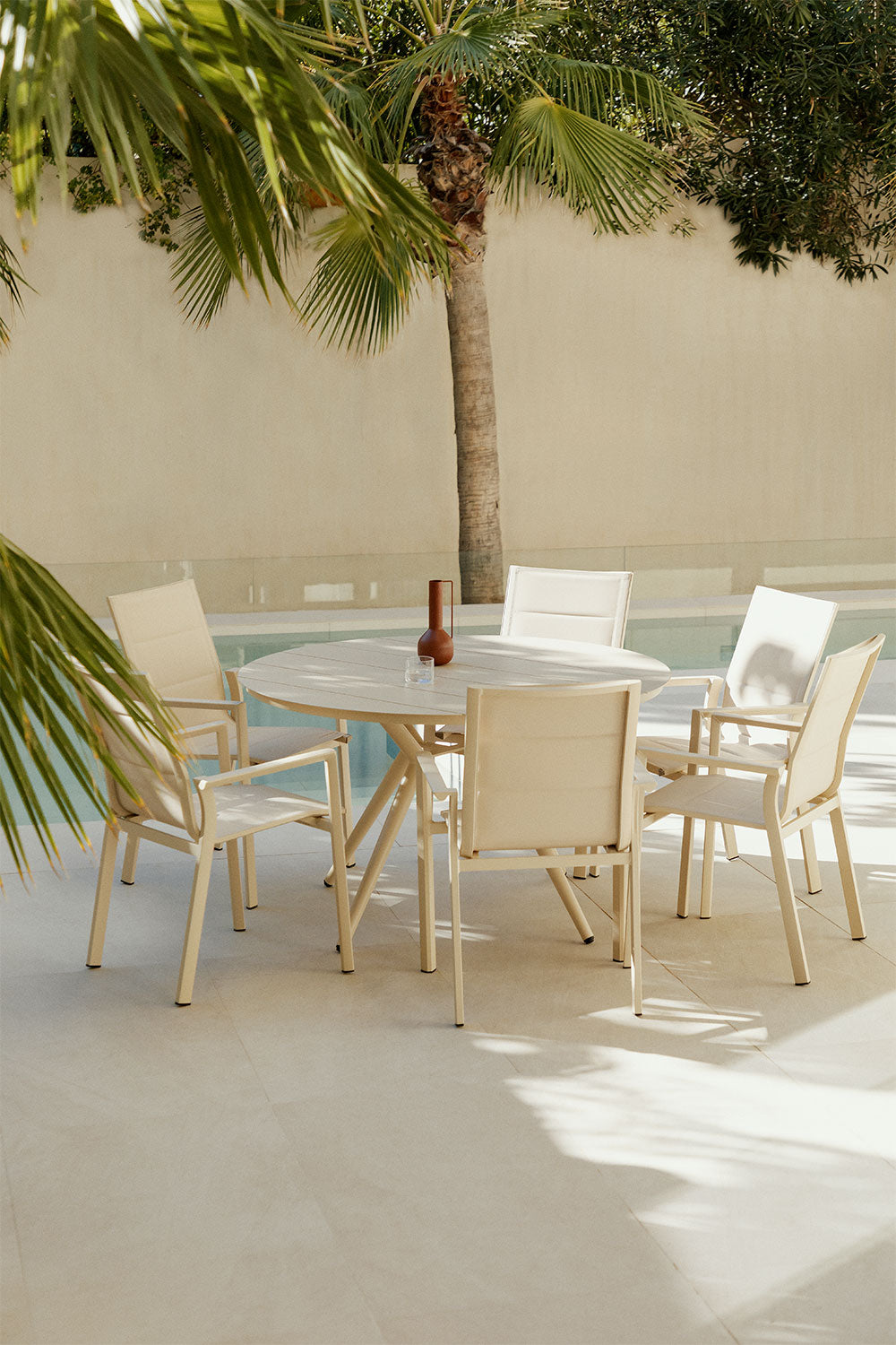 VALERIE Round Outdoor Table, Oiled Green (2 pcs)