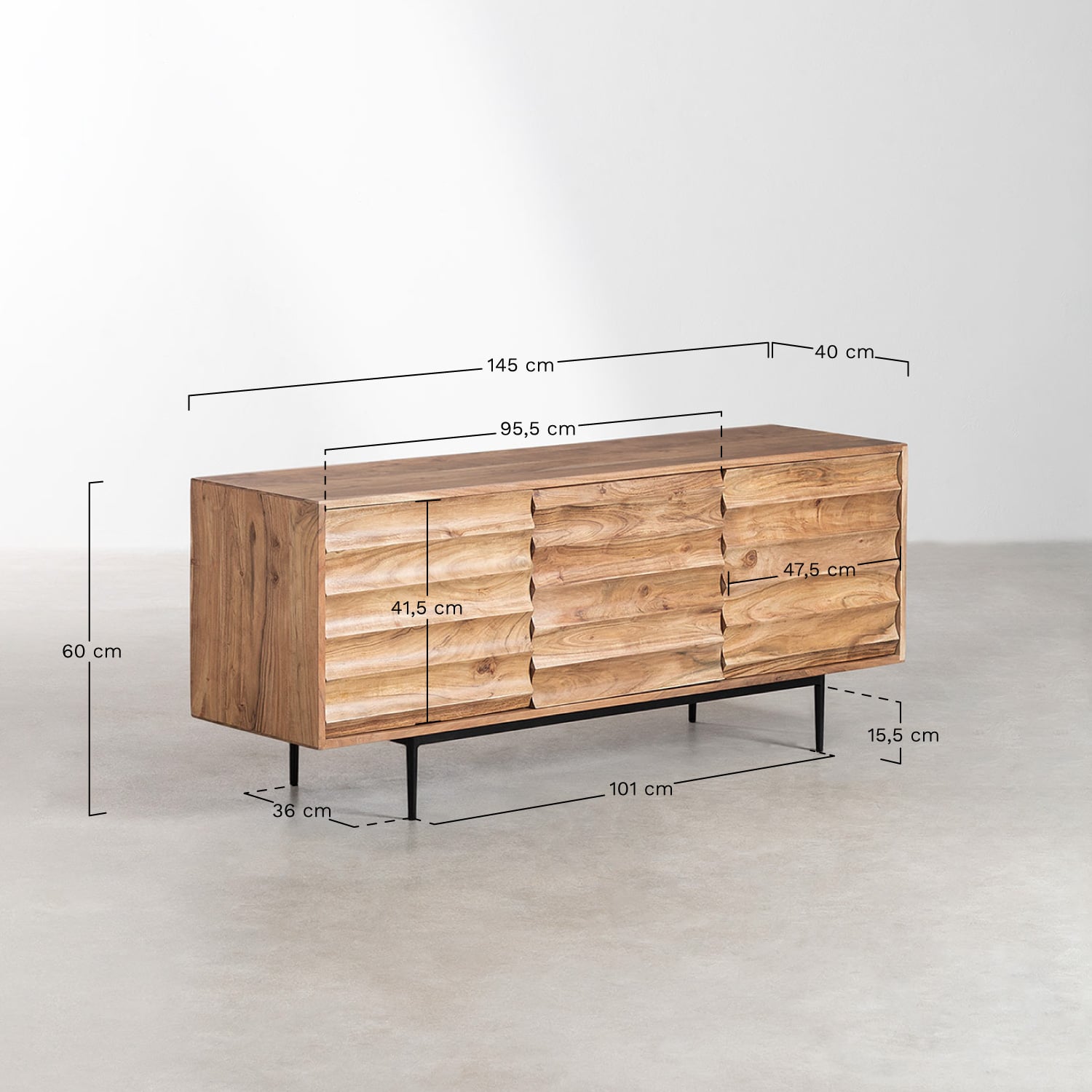 TV stand PVAMEA, acacia wood