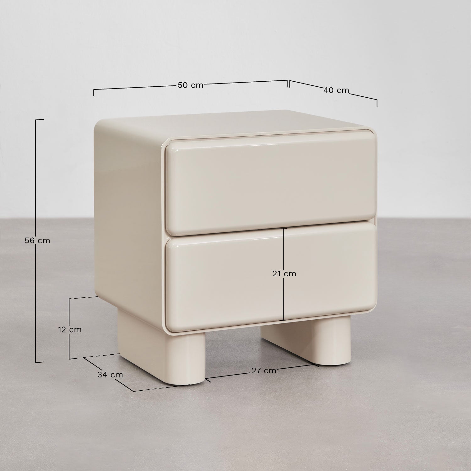 Bedside table KELOAR 50x40 cm, MDF