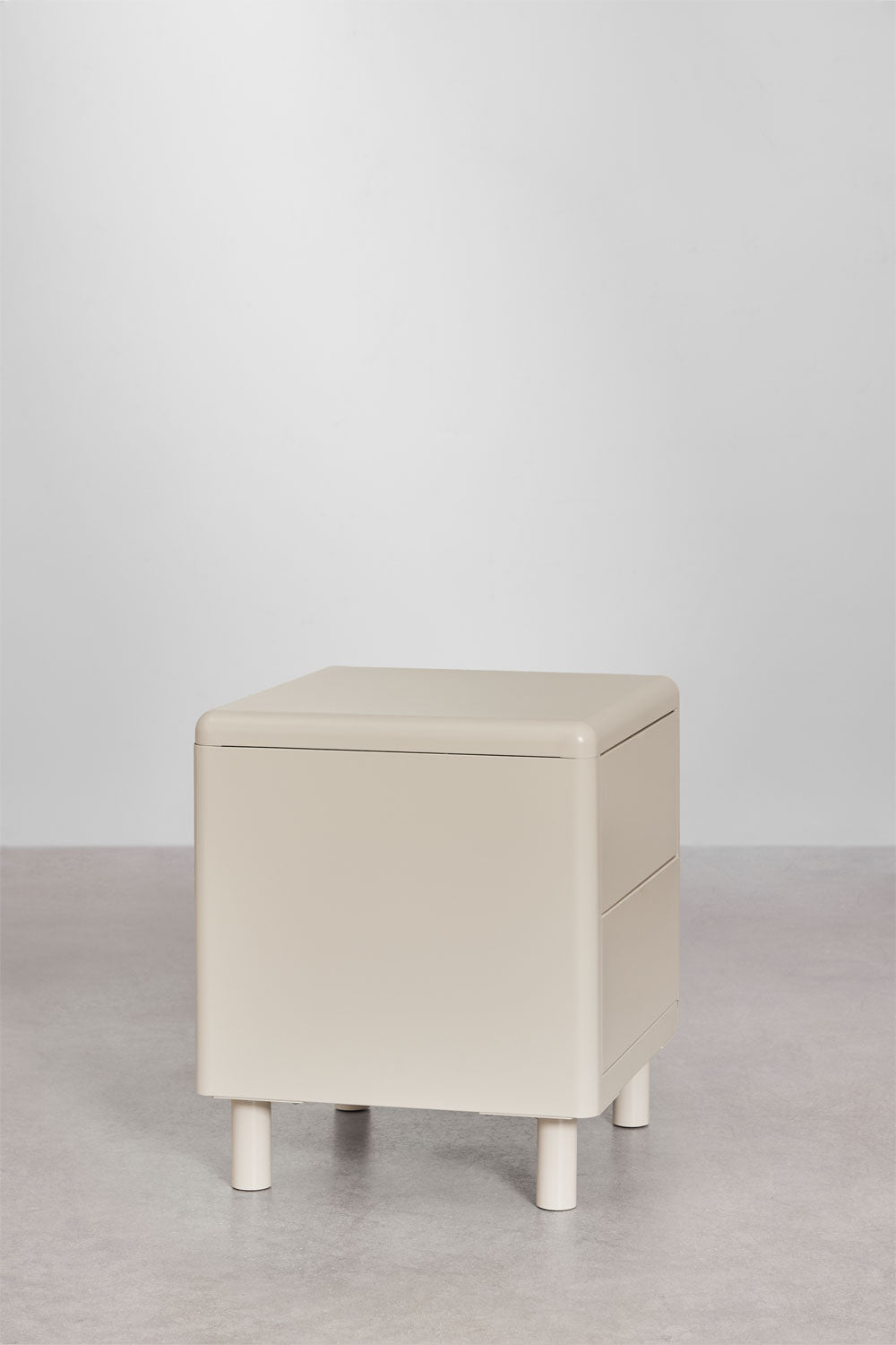 Bedside table MIGARO, metal, light color