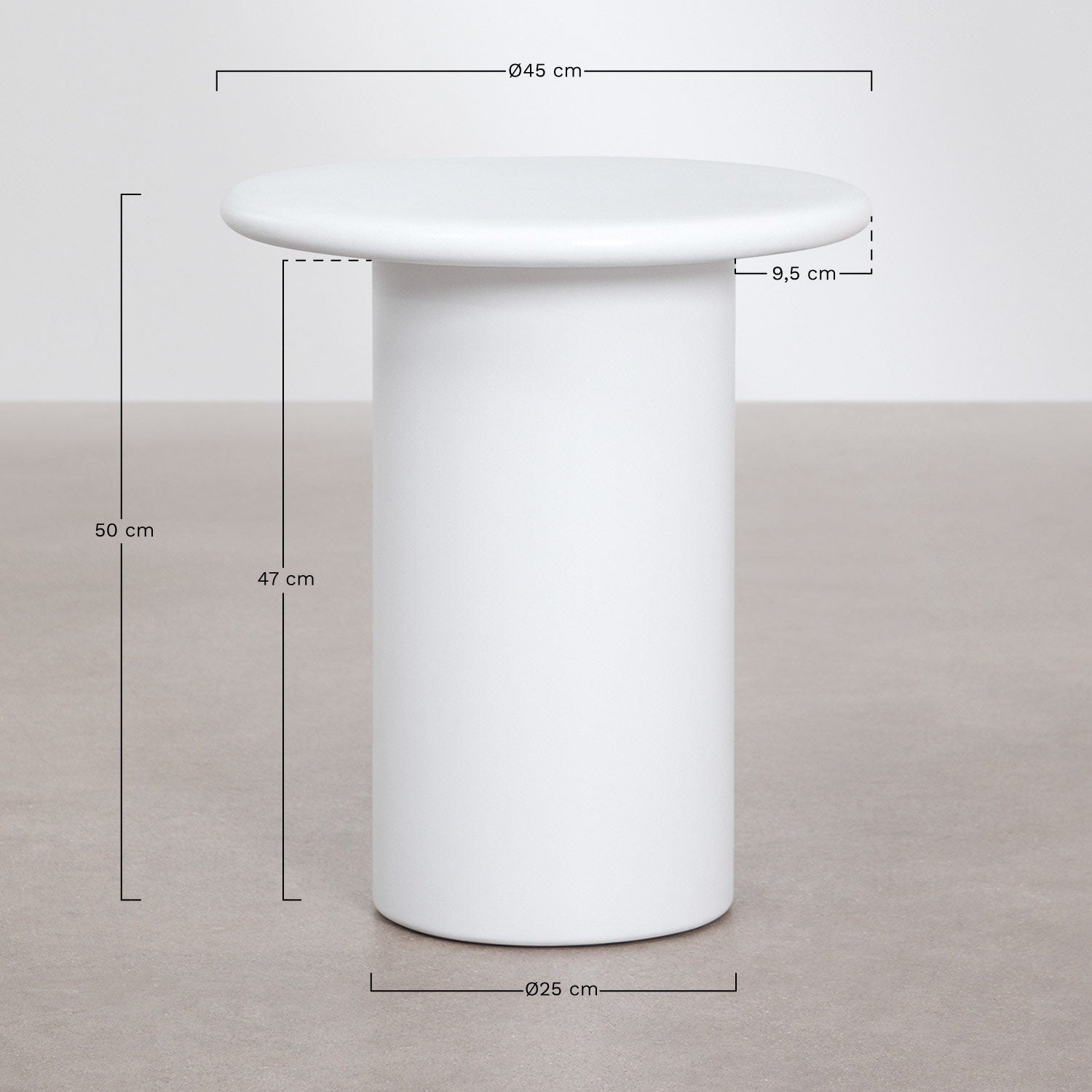 Naktinis staliukas NAVAARO Ø45 cm, cementas