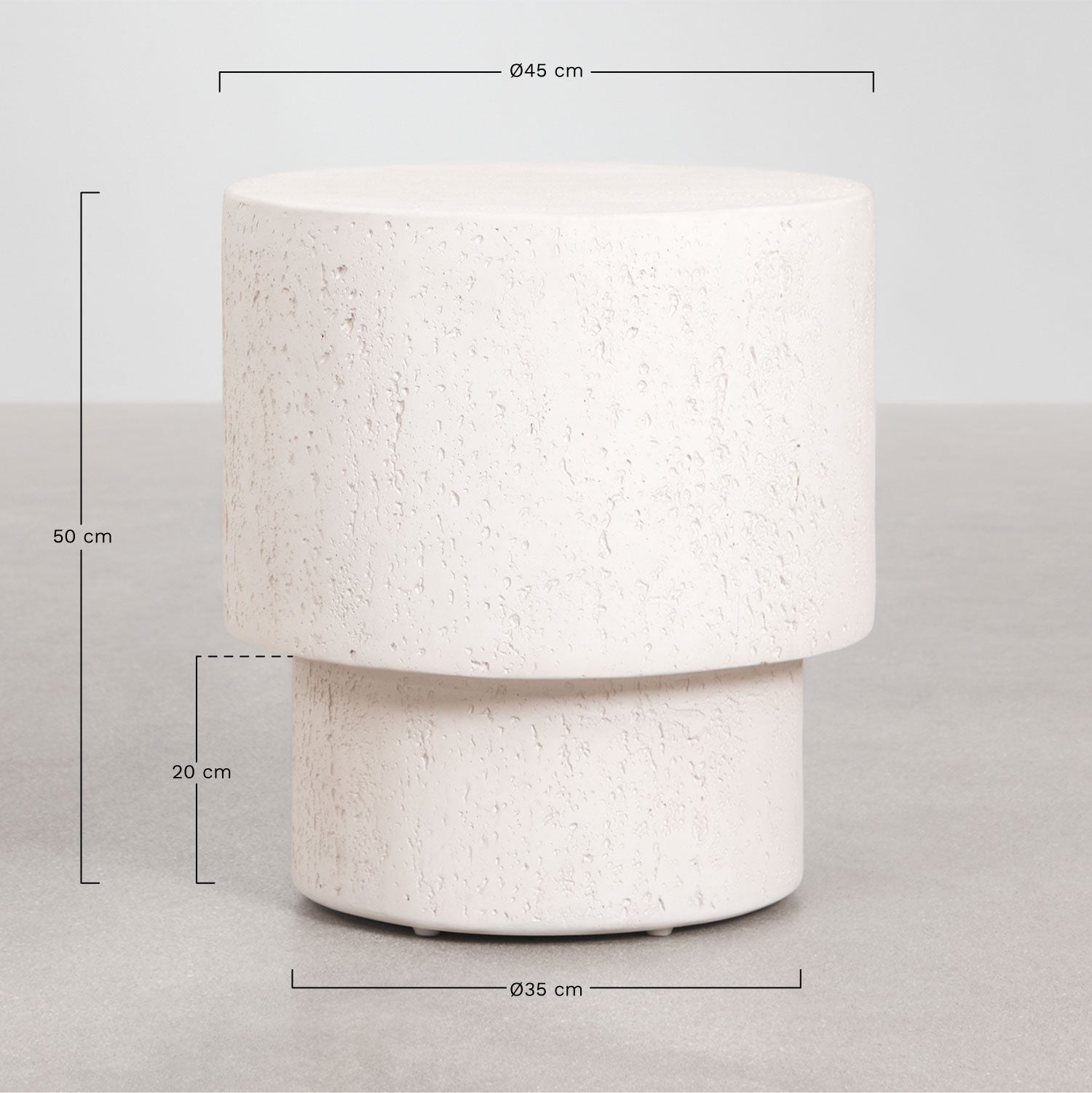 Naktgaldiņš NORUIRO Ø45 cm, cements