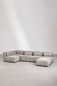 Kampinė sofa FOGLERA iš priekio šenilo