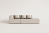 Modulinė kampinė sofa KARDENA su dešiniuoju gultu – vaizdas iš šono