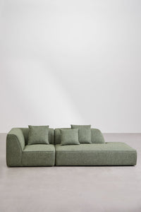 Modulinė kampinė sofa KARDENA kojelės ir grindų vaizdas