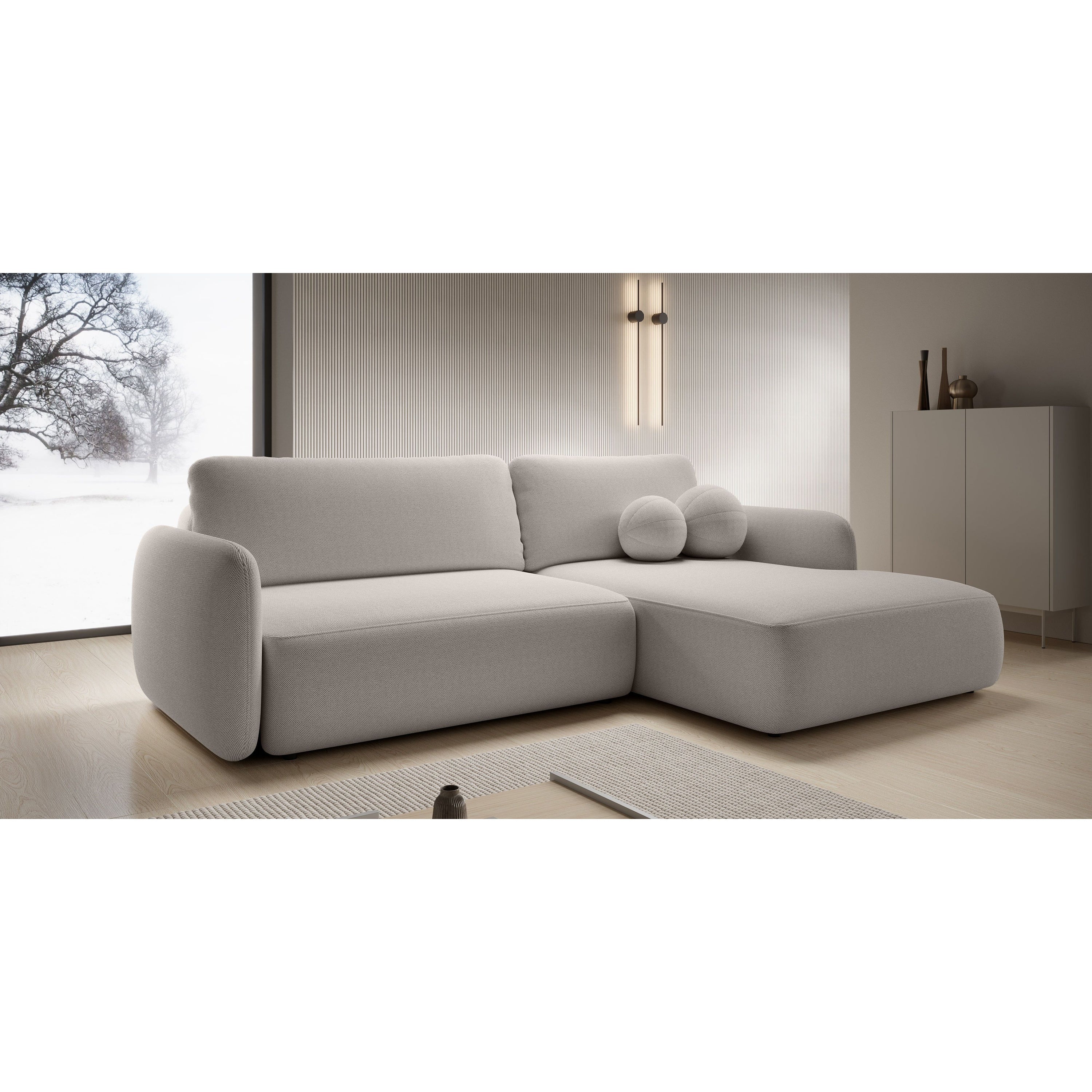 Kampinė sofa BILLY, smėlio spalva, dešininė dalis