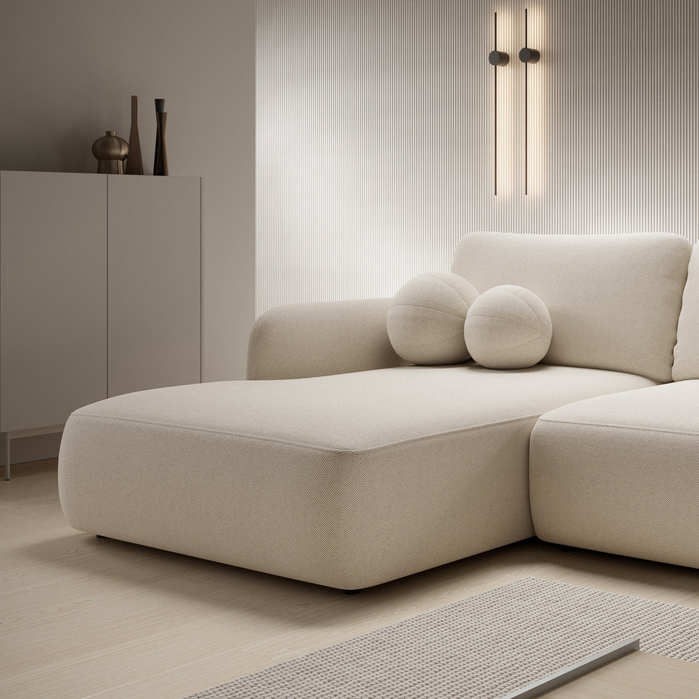 Kampinė sofa BILLY, šviesiai smėlio spalva, kairinė dalis