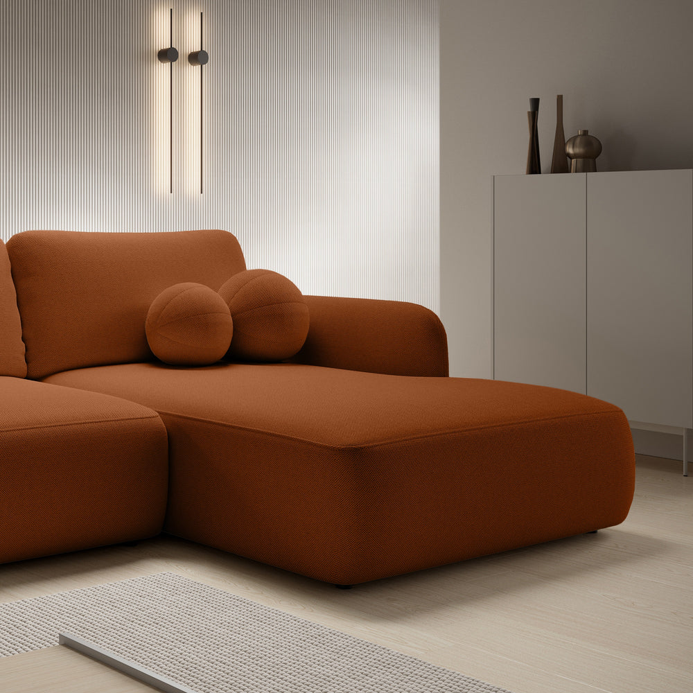 Kampinė sofa BILLY, vario spalva, dešininė dalis