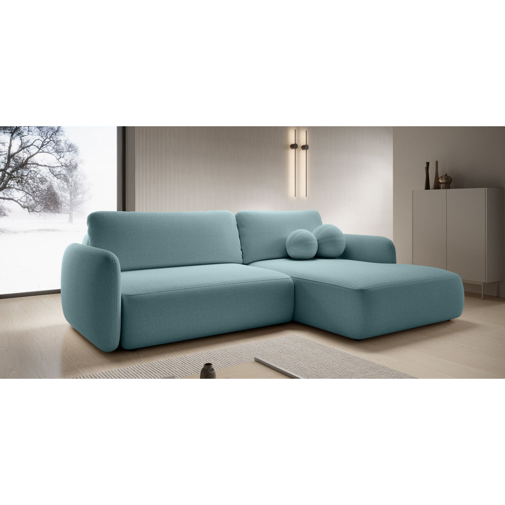 Kampinė sofa BILLY, mėlyna spalva, dešininė dalis