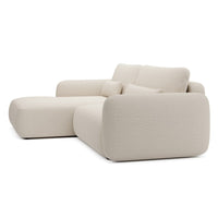 Kampinė sofa-lova MOSAICO, kairinė, smėlio, boucle