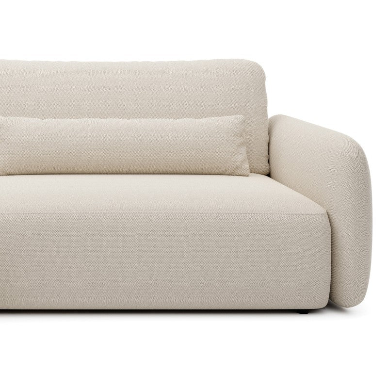 Kampinė sofa-lova MOSAICO, kairinė, smėlio, boucle