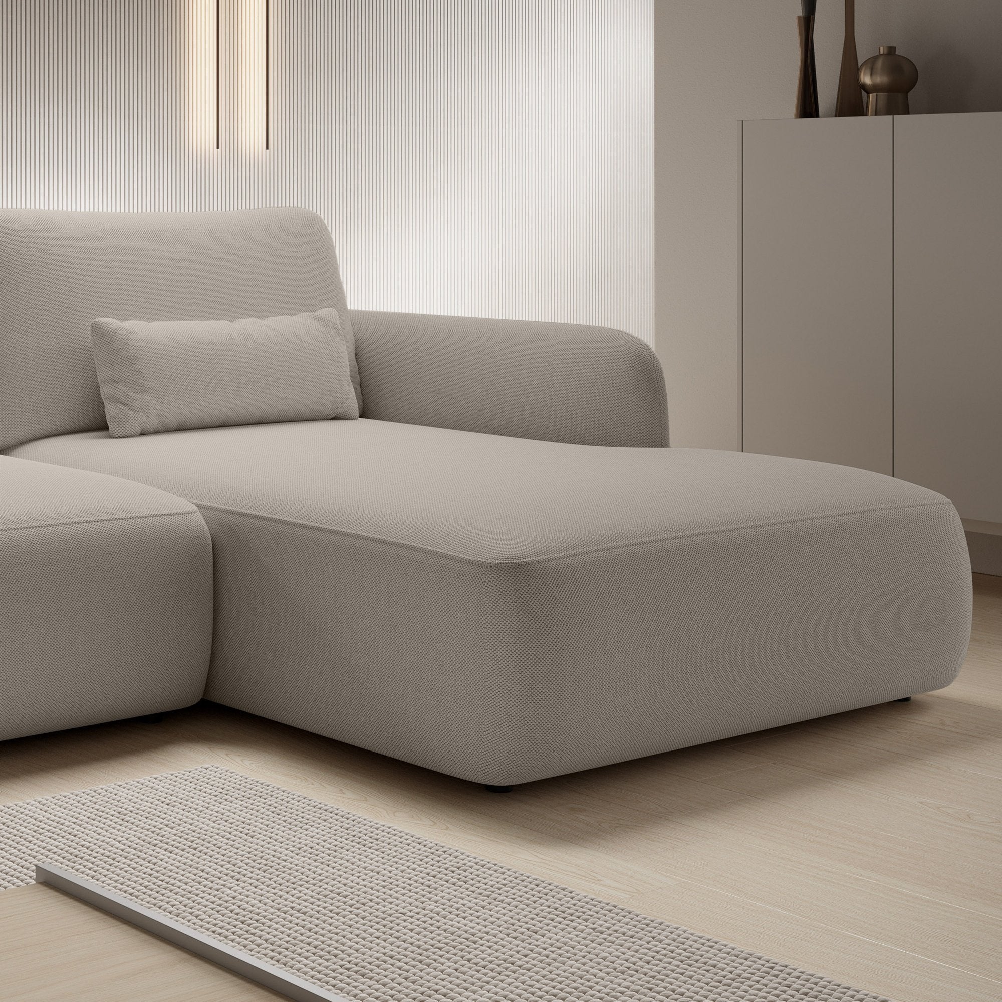 Kampinė sofa BILLY, smėlio pilka