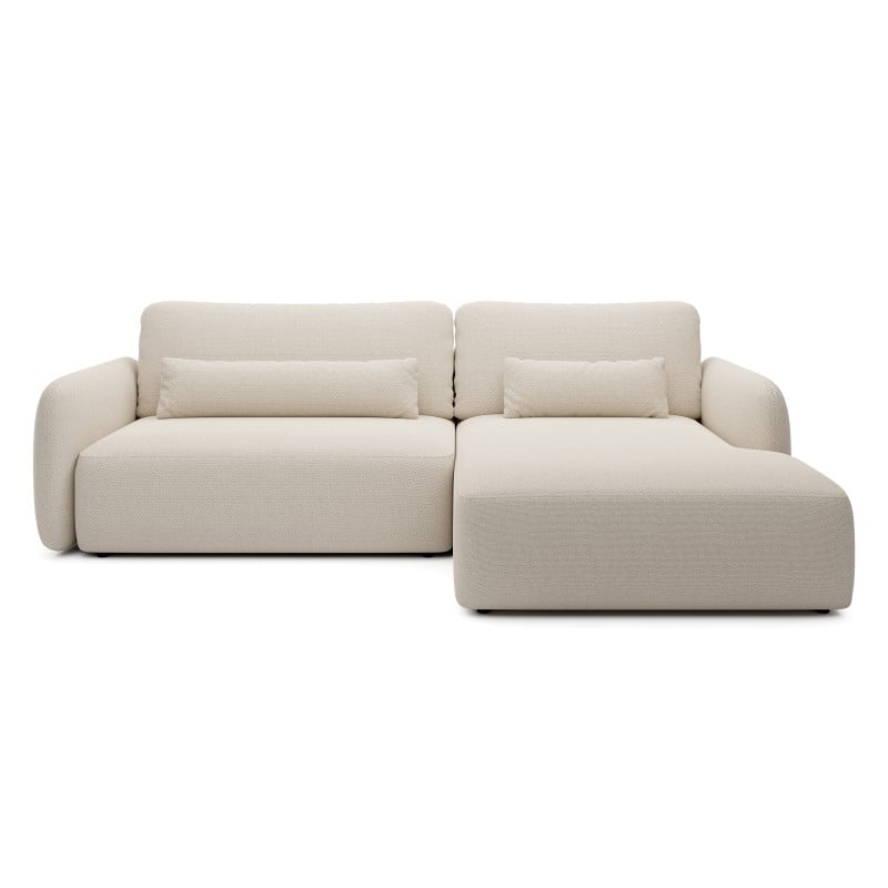 Kampinė sofa-lova MOSAICO, dešininė, smėlio, boucle
