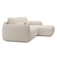 Kampinė sofa-lova MOSAICO, dešininė, smėlio, boucle
