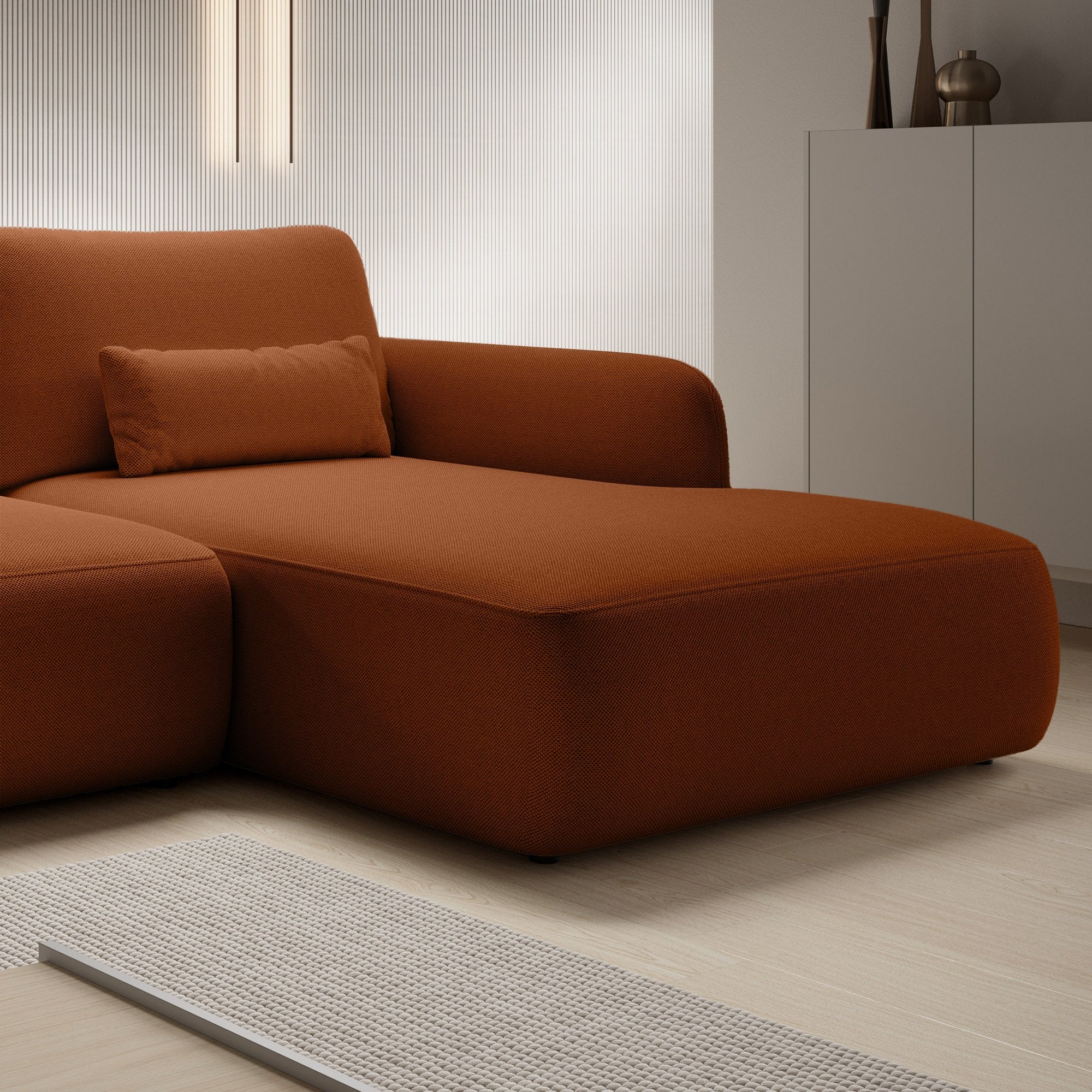Kampinė sofa BILLY, vario spalva