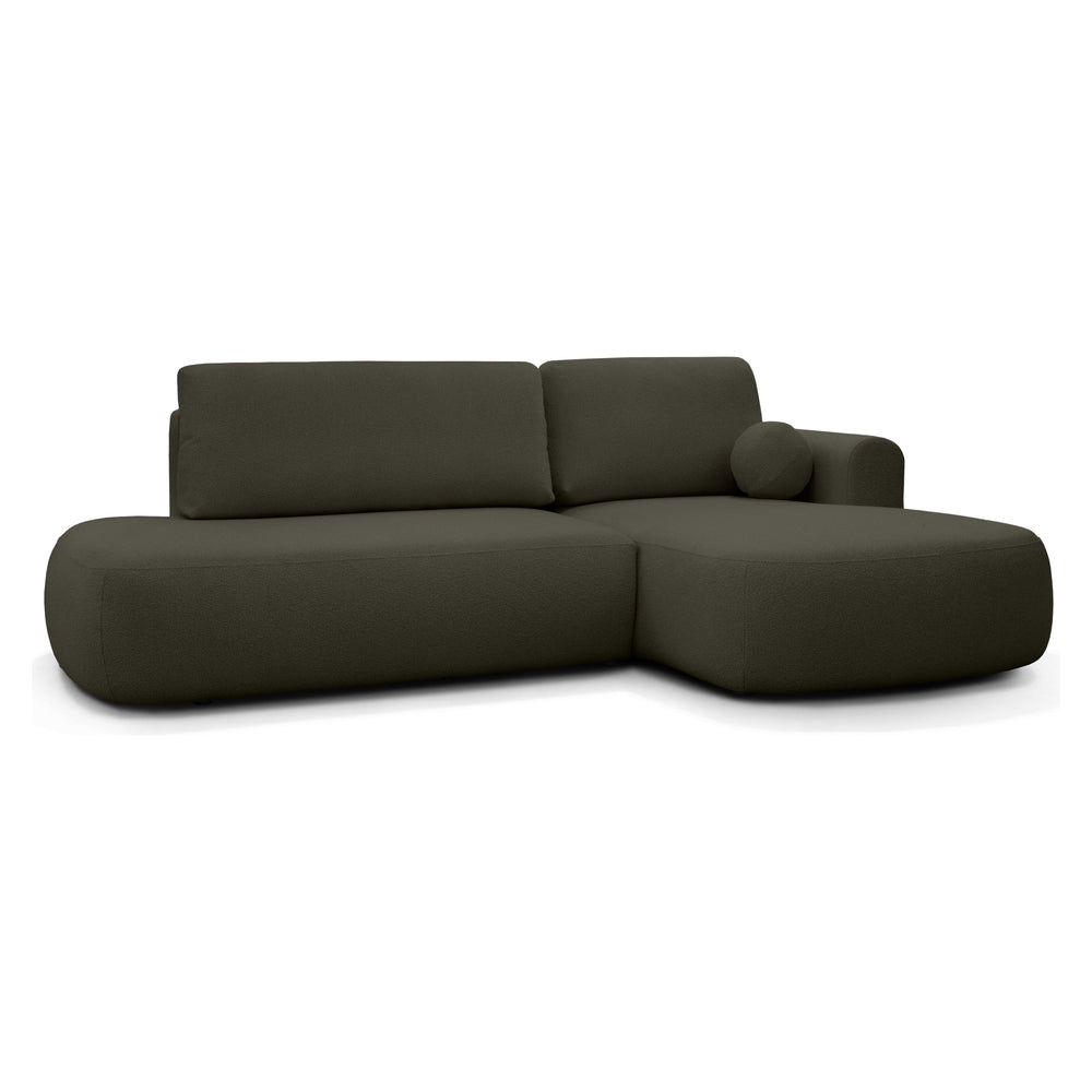 Sofa lova HERMI, tamsiai žalia boucle, dešinė