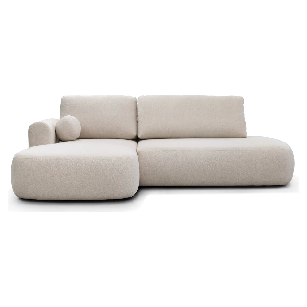 Sofa lova HERMI, šviesiai smėlio boucle, kairė