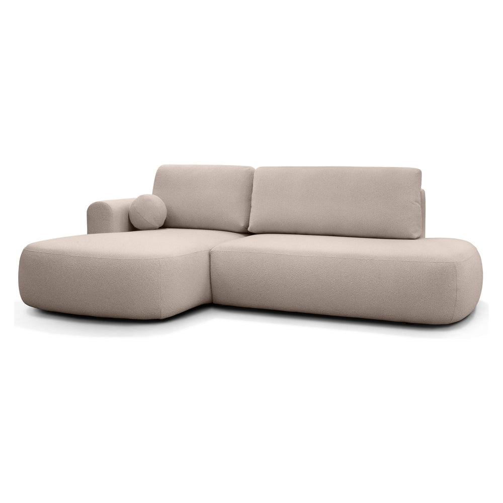 Sofa lova HERMI, šviesiai ruda boucle, kairė