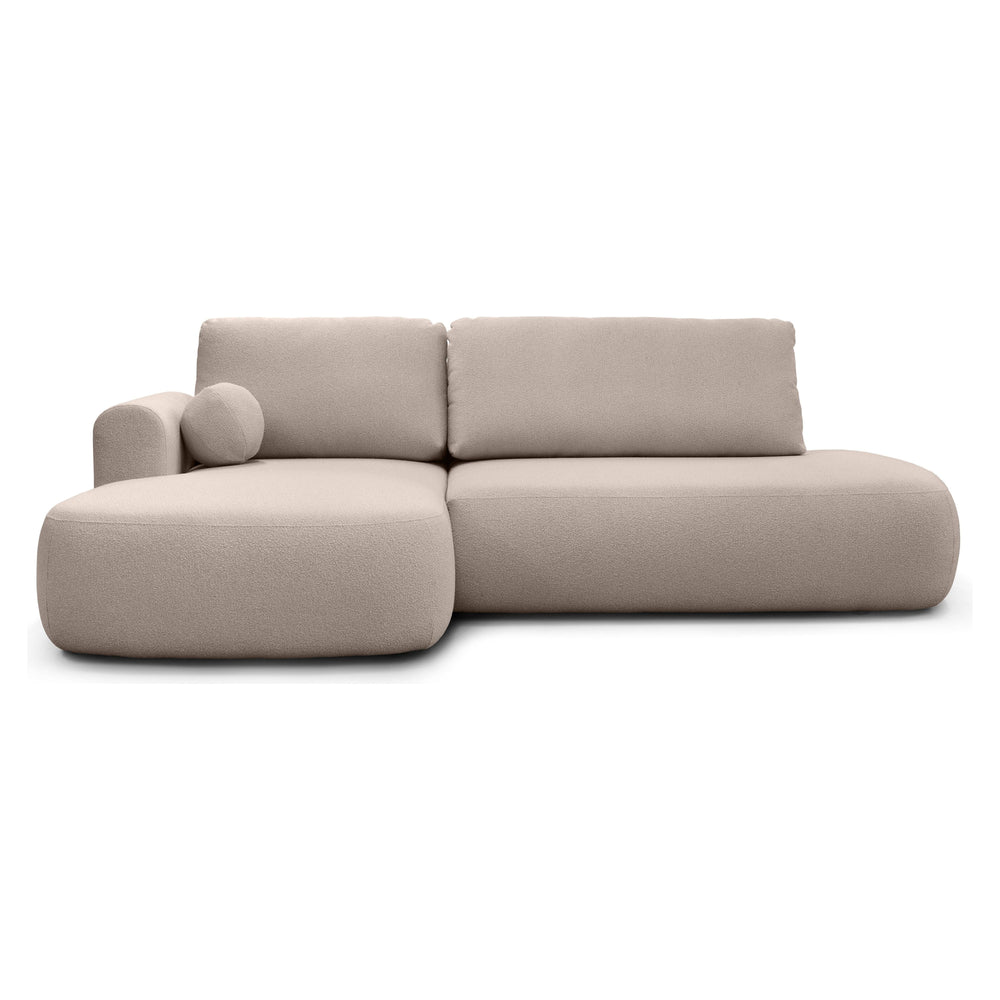 Sofa lova HERMI, šviesiai ruda boucle, kairė