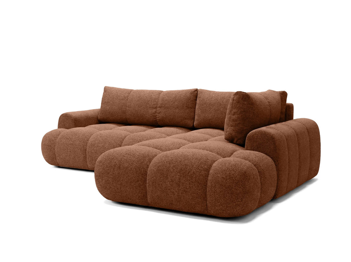 Kampinė sofa SKYLAR LONG, terakotos