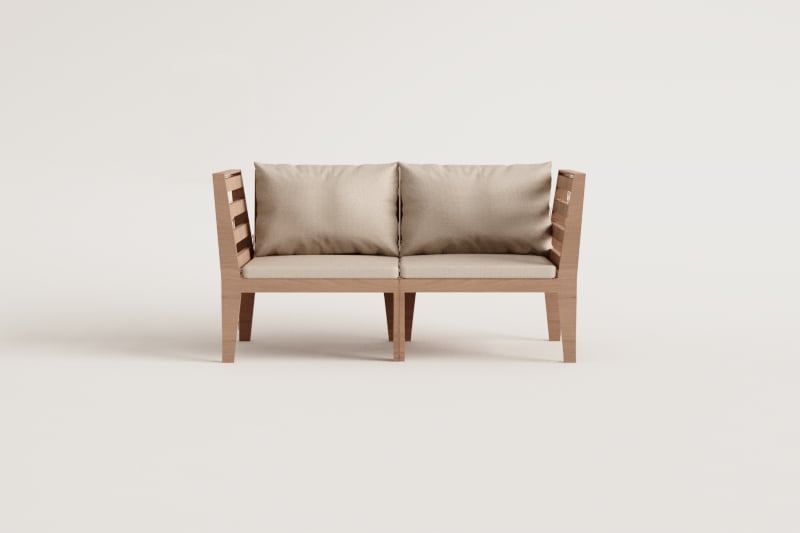 MODULO two-seater sofa with armrests, white