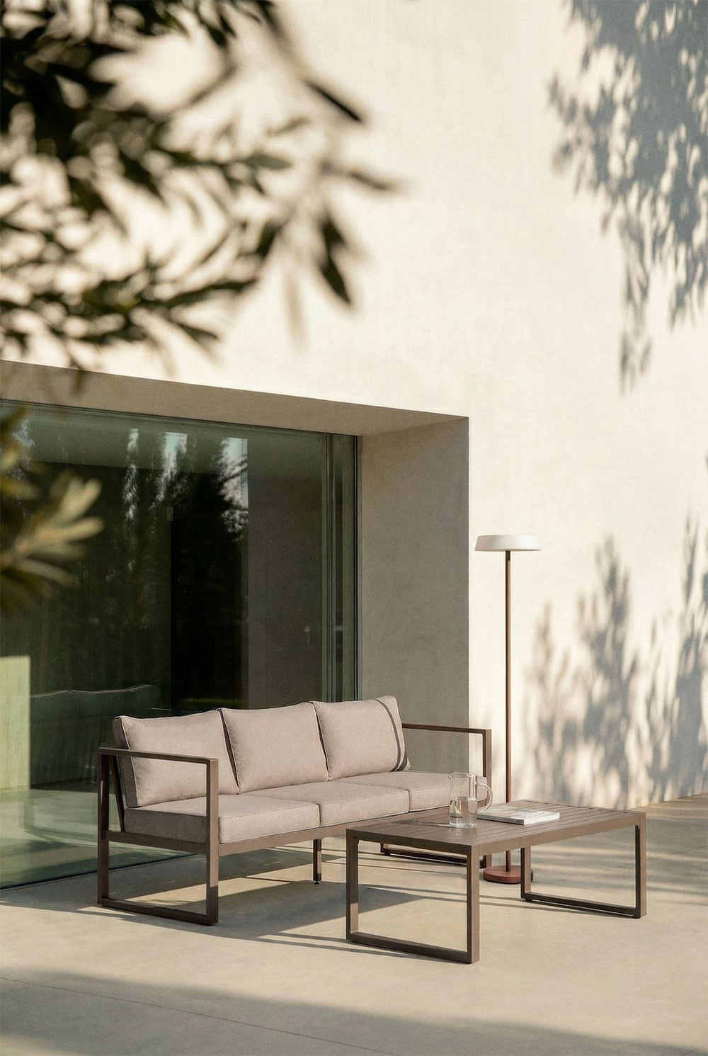 ALCANTO set, three-seater, chocolate