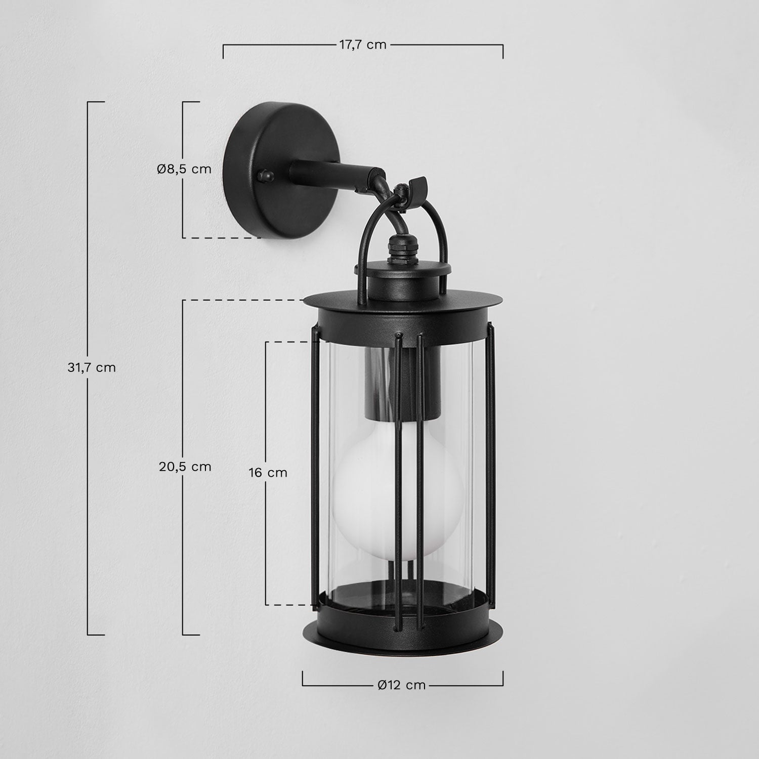 Āra sienas lampa TOLIRA, balta