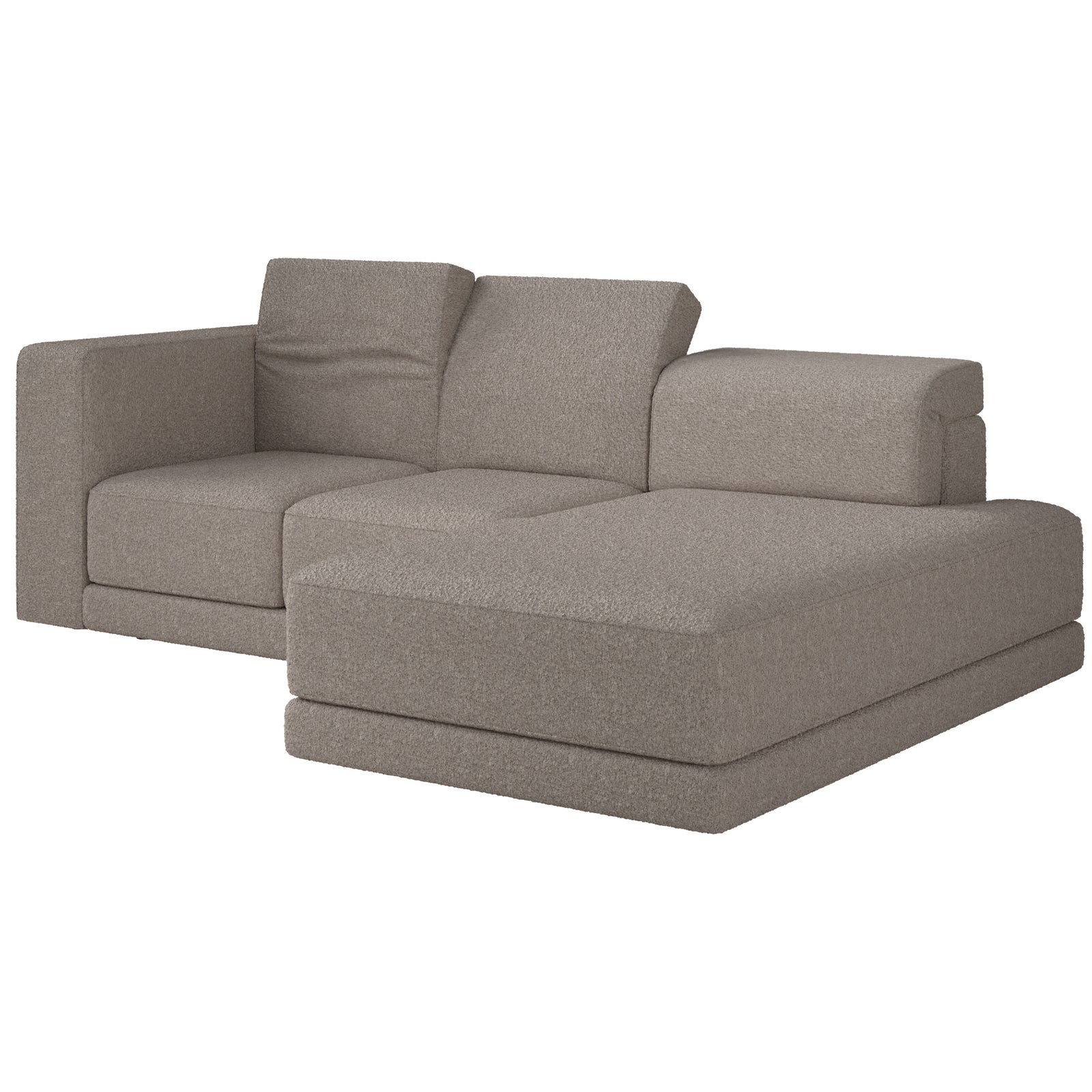 Kampinė sofa-lova NOVALS, pilkai smėlinė bouclė