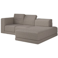 Kampinė sofa-lova NOVALS, pilkai smėlinė bouclė